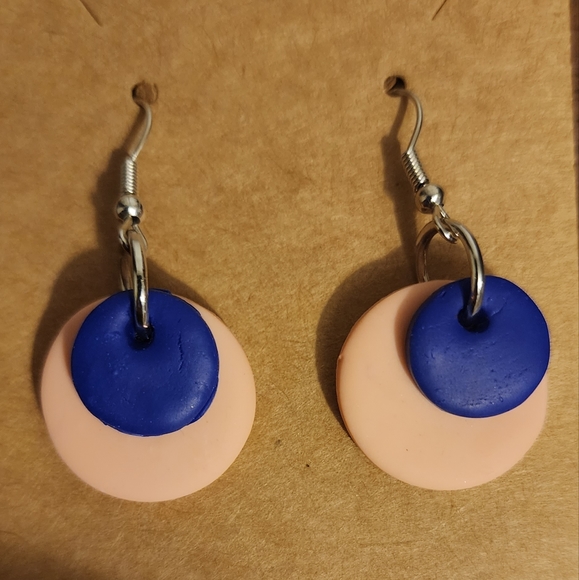 Free w/ Purchase Peach and Blue Clay Earrings - Picture 2 of 4